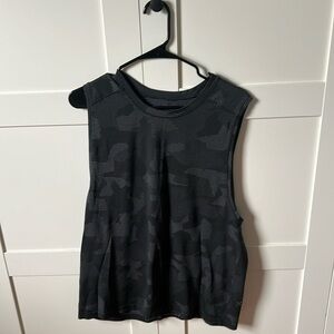 Lululemon Black and Grey Camouflage Tank Top